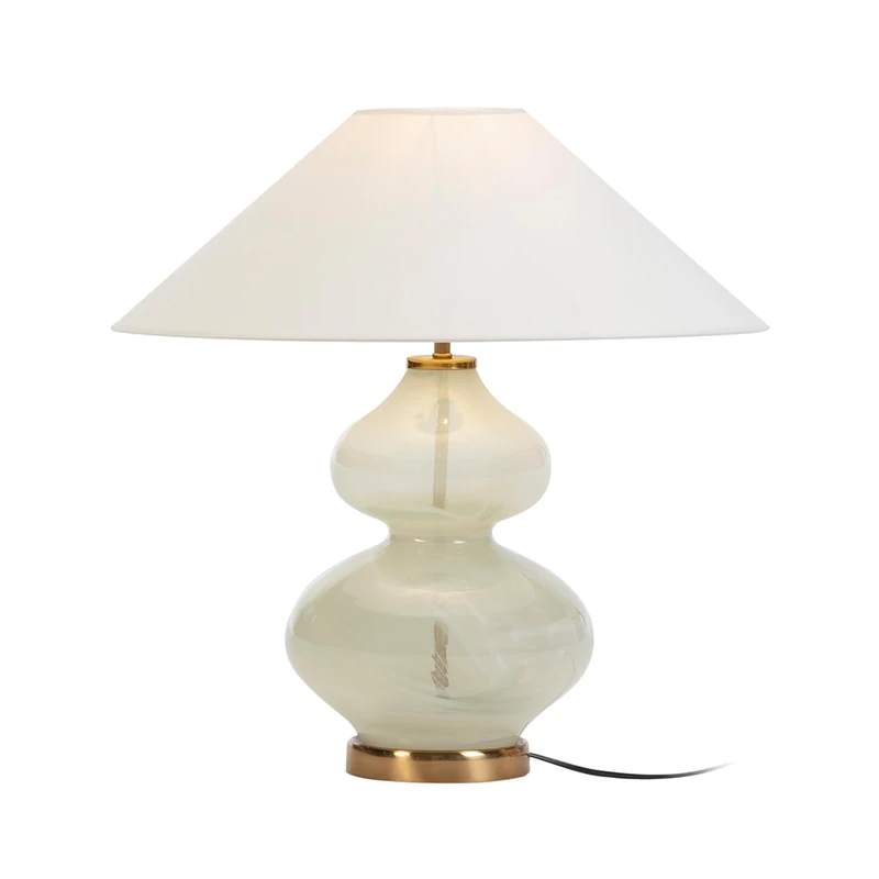 AlexandreHouse SOBREMESA Lamp 24 x 24 x 40 cm Crystal Blanco Dorado Sin Trousers