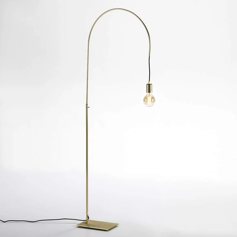 AlexandreHouse Lamp de Pie 71 x 20 x 131/175 Metal Dorado Sin Barrel