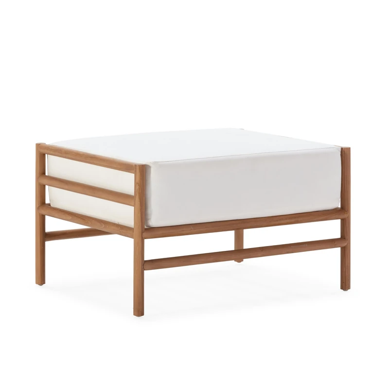 AlexandreHouse Reposapies 78 x 60 x 44 cm Madera Teca/White Canvas