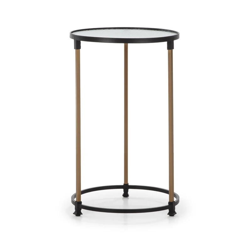 AlexandreHouse Mesa Auxiliar 43 x 43 x 71 Crystal/Metal Dorado/Black - Image 1