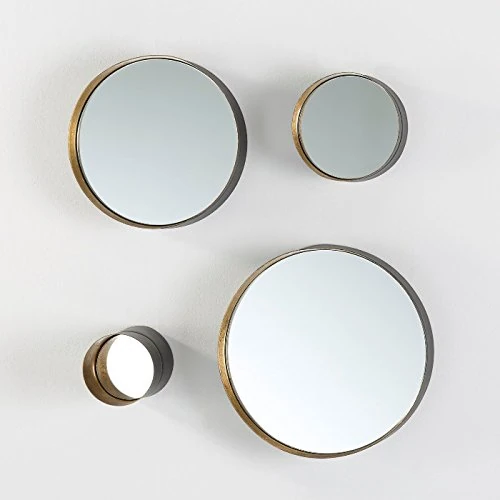 AlexandreHouse Set/4 Espejo 30X8 / 25X8 / 15X8 / 10X15 Metal Black/Gold - Image 1