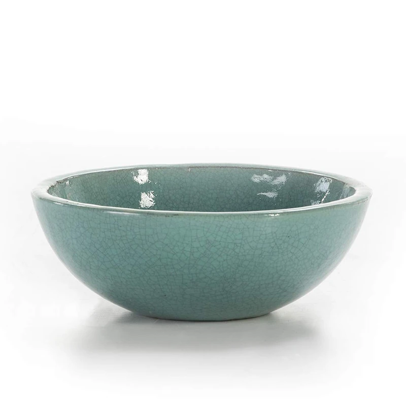 Bowl 29 x 29 x 11 cm Agua Craquelado Stoneware