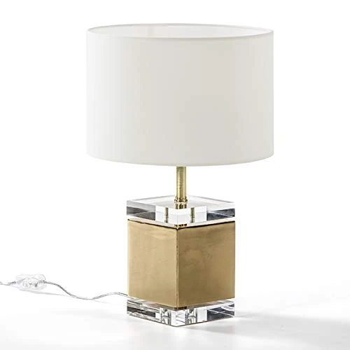 AlexandreHouse SOBREMESA LAMP 13X13X34 Acrylic/Metal Dorado Sin Trousers