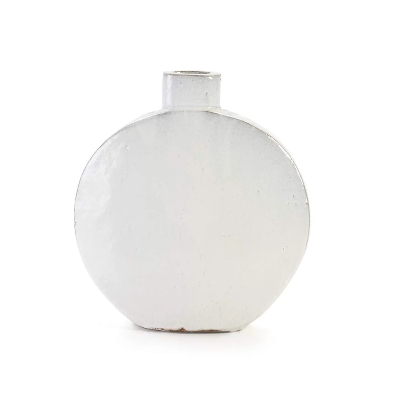 Vase 40 x 15 x 43 cm White Stoneware - Image 1