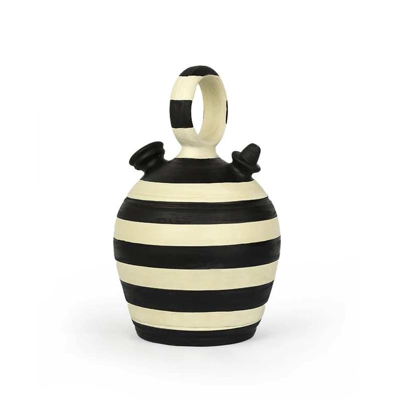 BOTIJO 23 x 23 x 38 cm White Clay ROTO/Black - Image 1