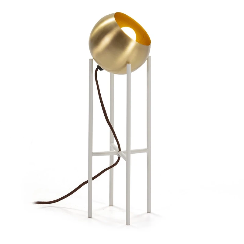 Susmesa Lamp 15 x 15 x 46 cm Metal Dorado/White
