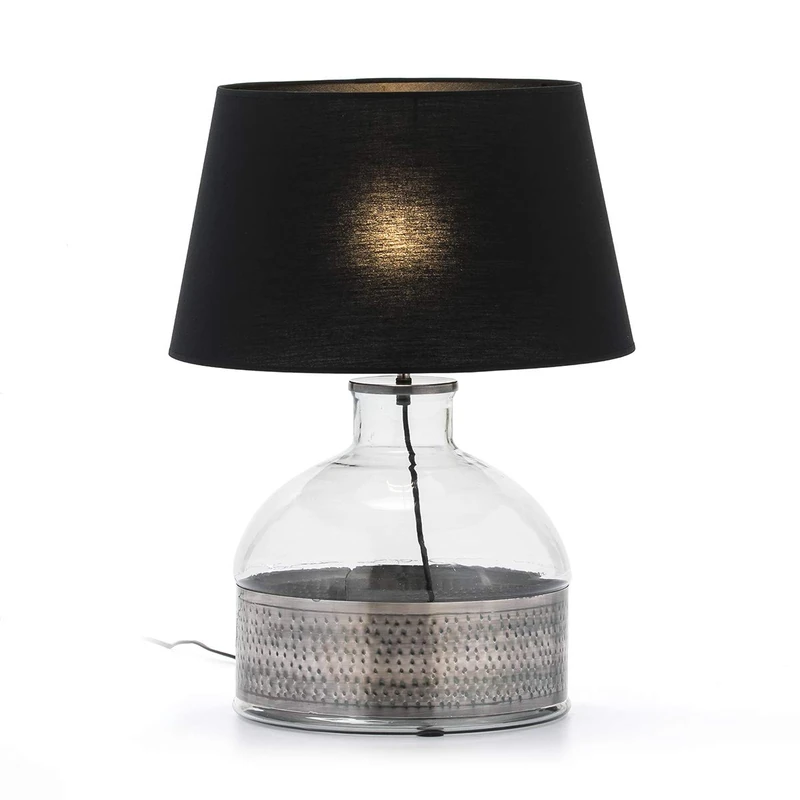 AlexandreHouse SOBREMESA LAMP 33X33X40 Crystal/Metal Plateado/SIN Pants