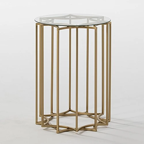 AlexandreHouse Mesa Auxiliar 46 x 46 x 65 Crystal/Metal Dorado
