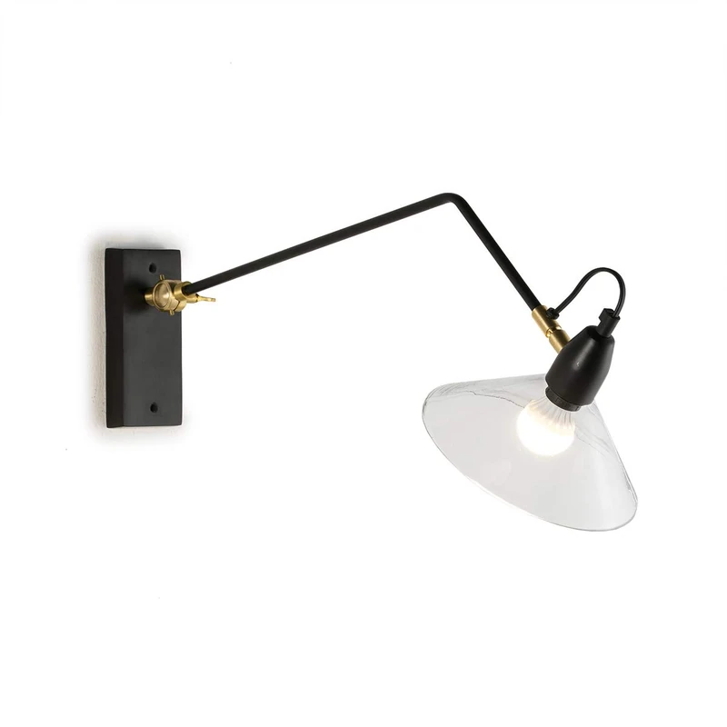 Aplique 65 x 19 x 27 cm Crystal/Metal Dorado/Black - Image 1