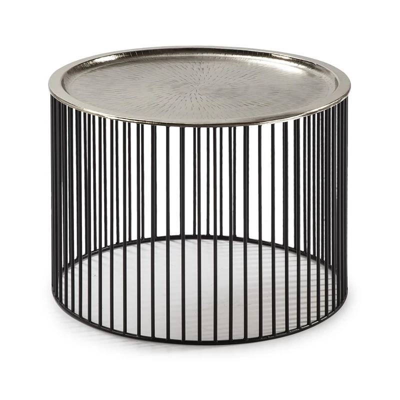 AlexandreHouse MESA Auxiliar 56 x 56 x 42 cm Hierro Black/Platinum