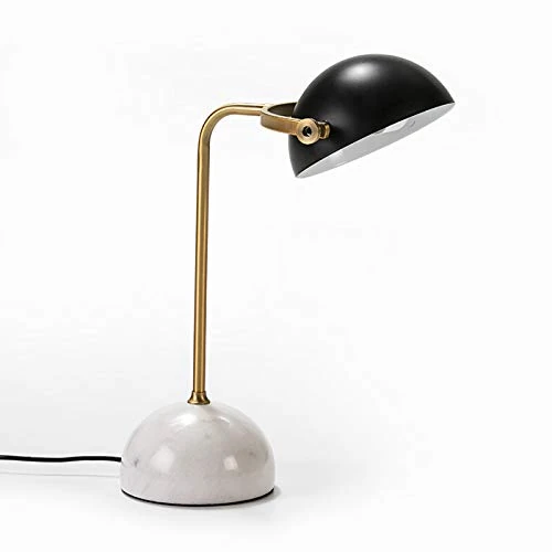 AlexandreHouse SOBREMESA Lamp 36 x 25 x 48 cm Marble White/Metal Dorado/Black Sin Barrel