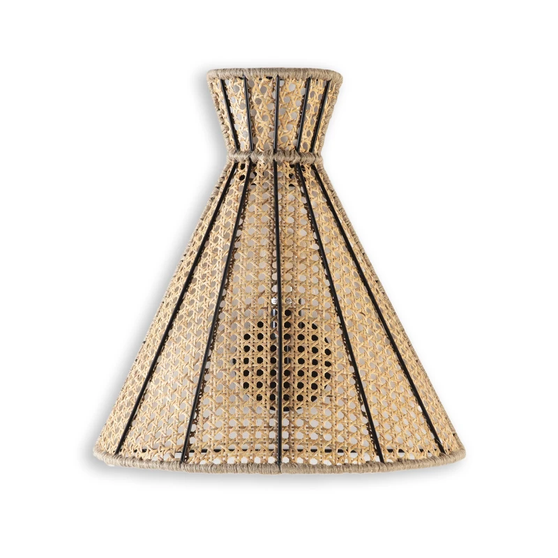 APLIQUE 42X20X43 Metal Black/Natural RATAN