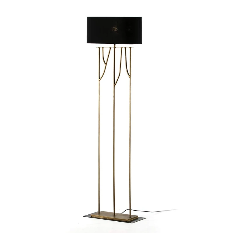 Lamp de Pie 47 x 21 x 140 cm Metal Dorado with Trousers Black