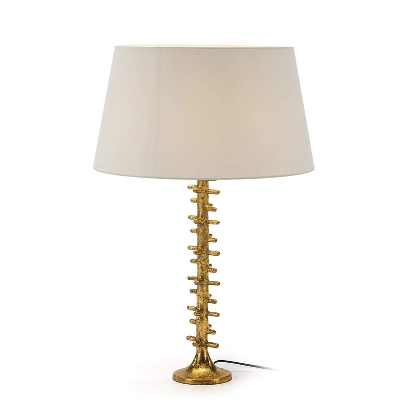 AlexandreHouse MESA Auxiliar 44X44X67 Hierro Dorado Antic/TERRAZO EPOXI Blanco - Image 1