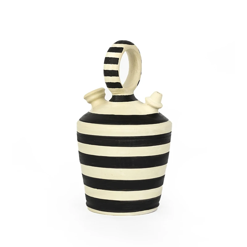 Botijo 17 x 17 x 31 White Clay ROTO/BLACK