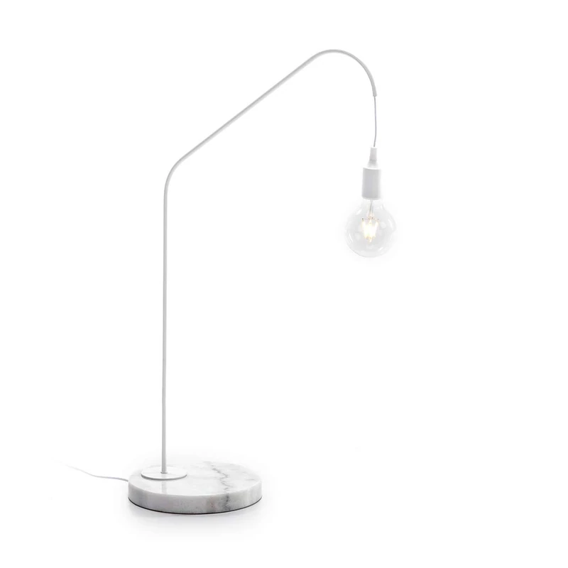 AlexandreHouse SOBREMESA LAMP 35X25X58 MARMOL Blanco/Metal Blanco