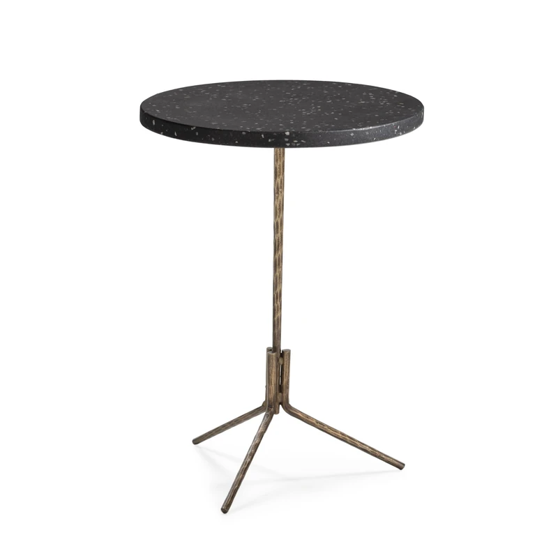 AlexandreHouse Mesa Auxiliar 44 x 44 x 67 cm Hierro Dorado Antique/Terrace Epoxy Black