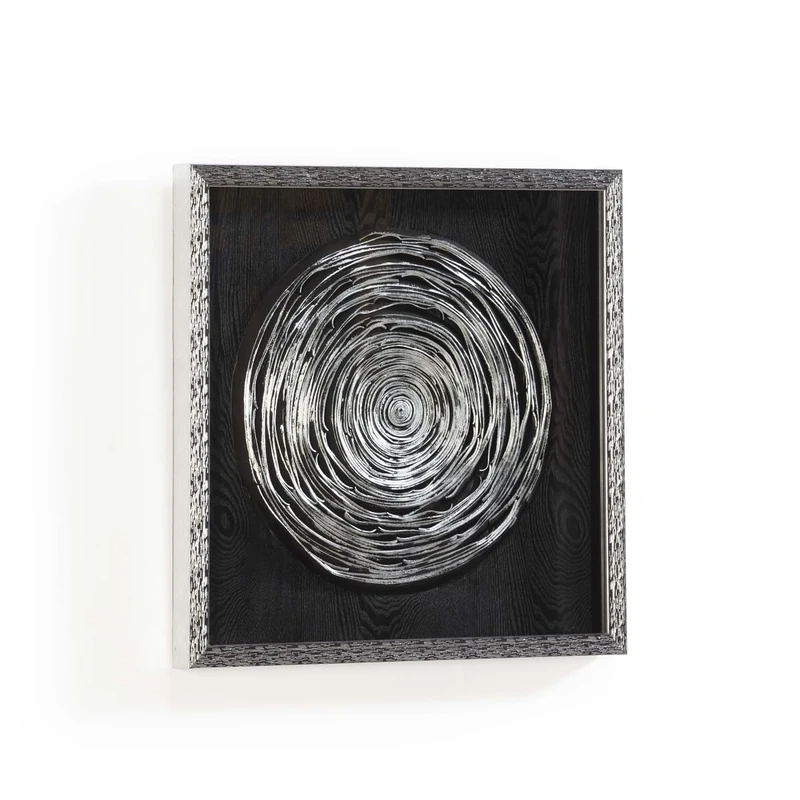 Cuadro 60 x 5 x 60 cm Madera/Clay Plateado