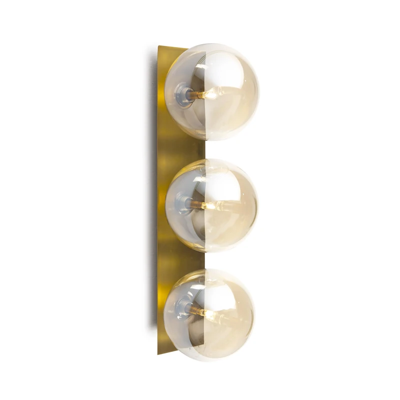 AlexandreHouse APLIQUE 15X18X50 Crystal Ambar/Metal Dorado