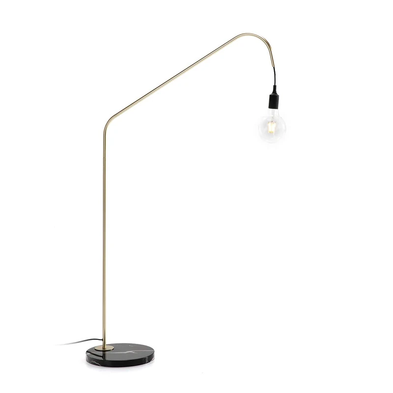 AlexandreHouse Pie Lamp 80 x 30 x 142 cm Black Marmol/Metal Dorado