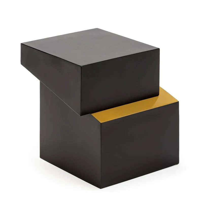 Mesa Auxiliar 40 x 42 x 43 cm Black/Dorado Metal