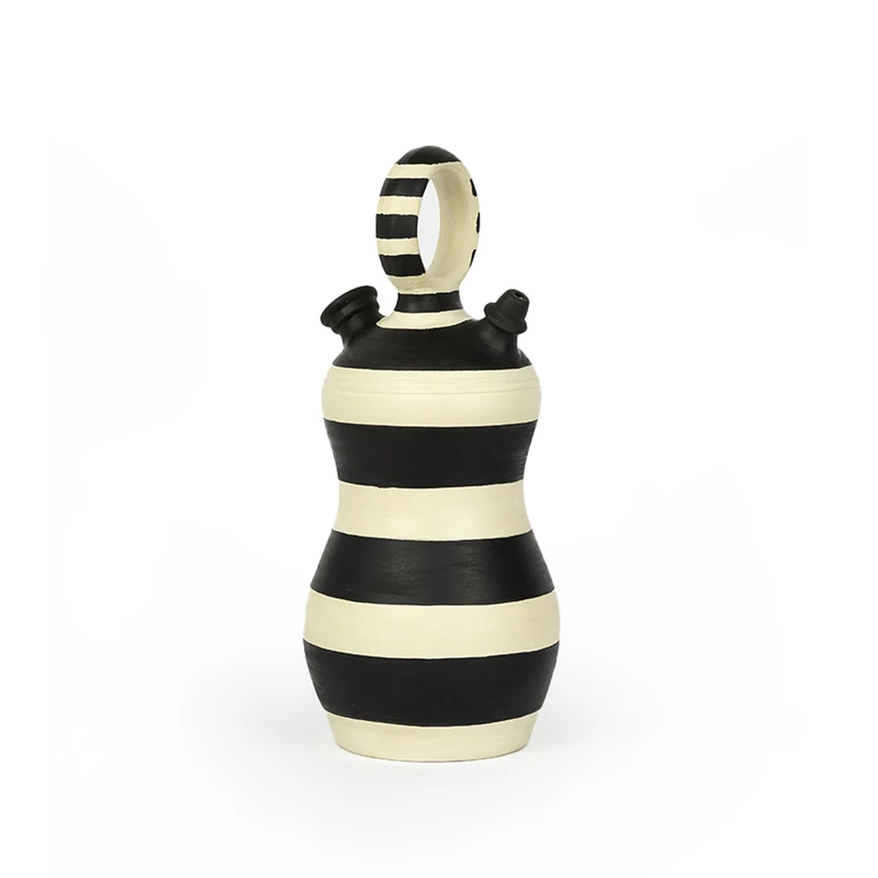 AlexandreHouse Botijo 15 x 15 x 31 White Clay ROTO/BLACK - Image 1