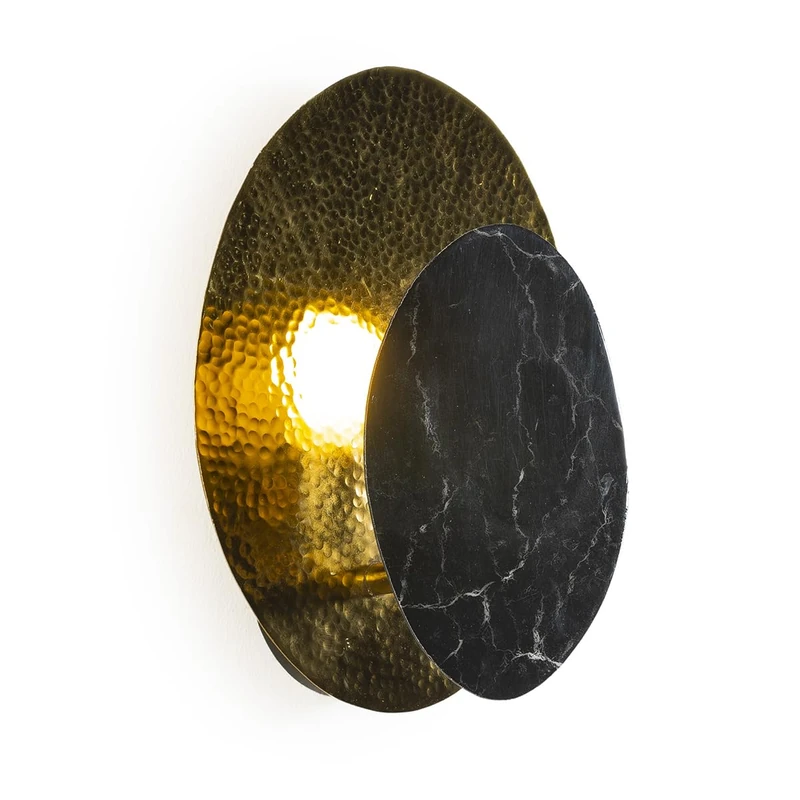Aplique 26 x 12 x 33 cm Metal Dorado/Marble Artifical Black