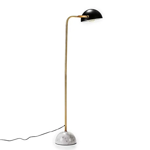 AlexandreHouse Pie Lamp 32 x 38 x 145 cm Marble White/Metal Dorado/Black Sin Barrel