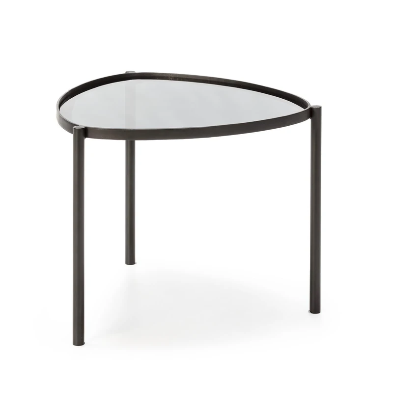 AlexandreHouse Mesa Auxiliar 61 x 59 x 46 cm Metal/Crystal Black