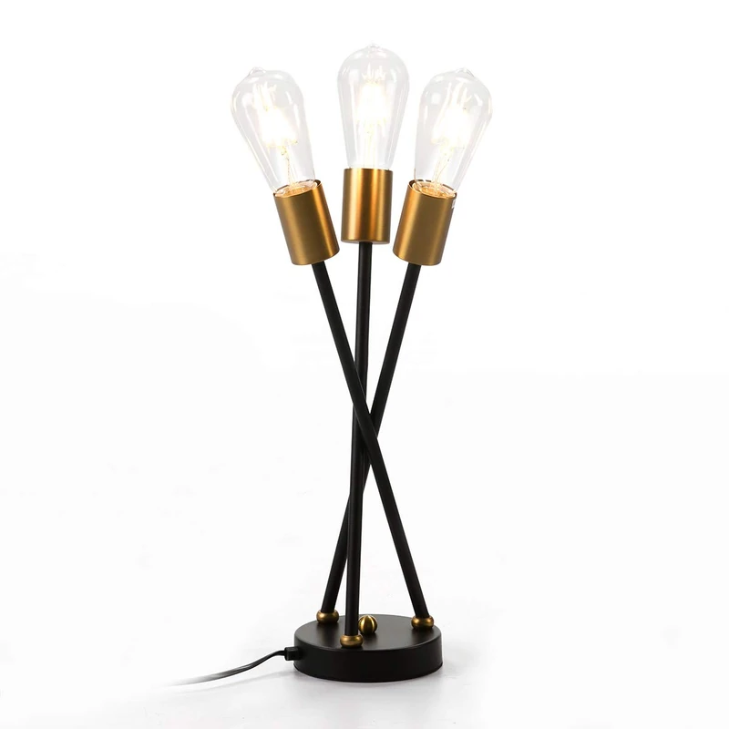AlexandreHouse SOBREMESA LAMP 20X20X45 Metal Black/Dorado
