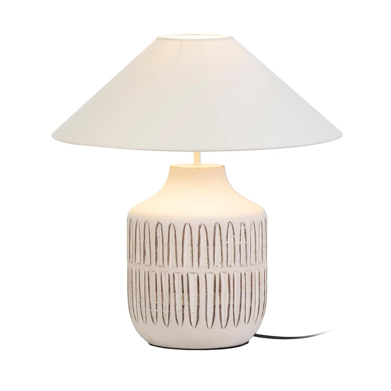 AlexandreHouse SOBREMESA LAMP 25X25X42 Madera Blanco SIN Pants