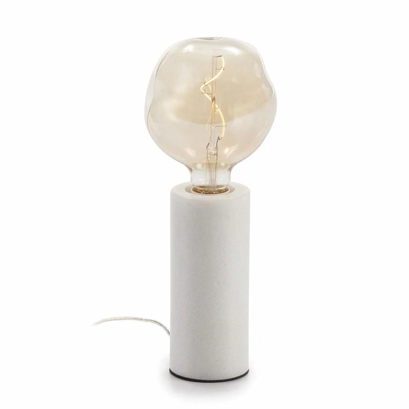 AlexandreHouse SOBREMESA Lamp, 8 x 8 x 18 cm, Marble White