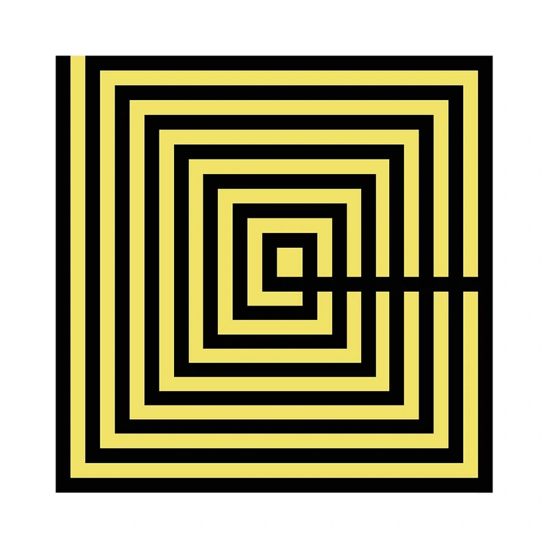 CUADRO 50X3X50 METACRYLATED Optic Black & Yellow