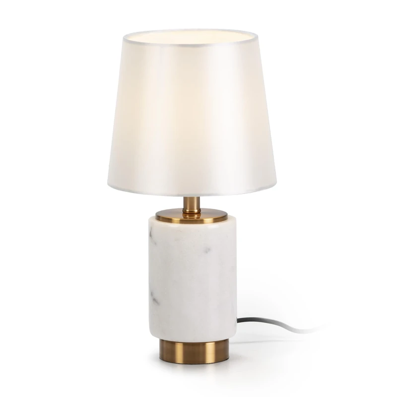 AlexandreHouse SOBREMESA 10X10X26 Marble White/Gold Lamp
