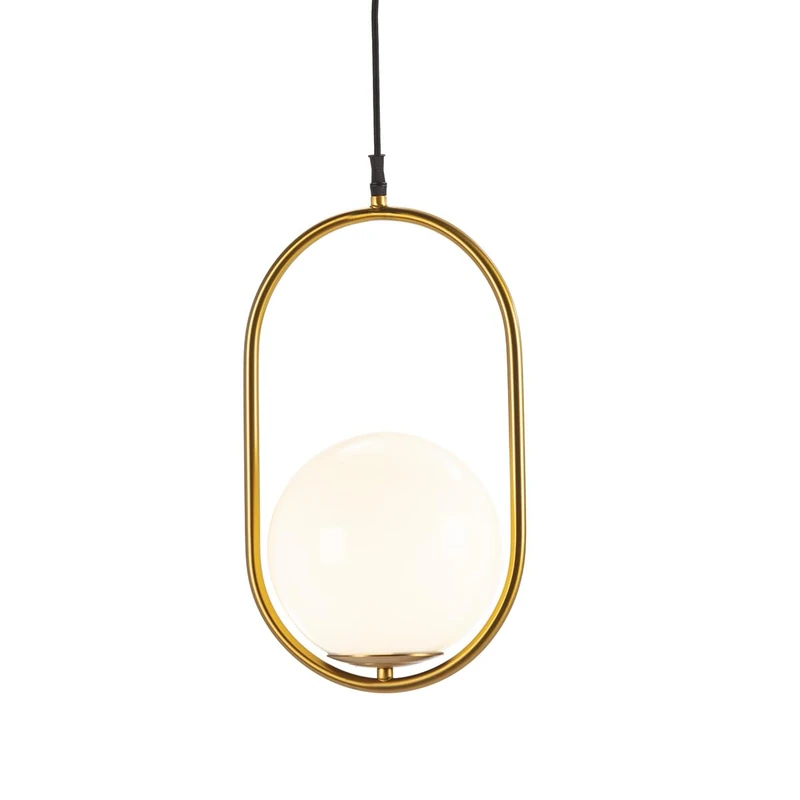 AlexandreHouse Techo Lamp 24 x 20 x 42 cm Crystal White/Metal Dorado