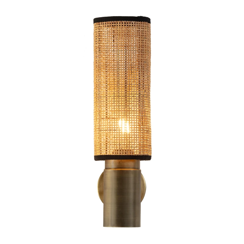 AlexandreHouse Aplique 21X13X46 Ratan Natural/Metal Dorado