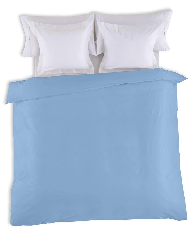 Funda Nordica Lisa Colour Azul Claro Cama de 180/200 (1 Piece) - 50% Cotton / 50% Polyester - 144 Hilos. Gramage: 115 - Image 1