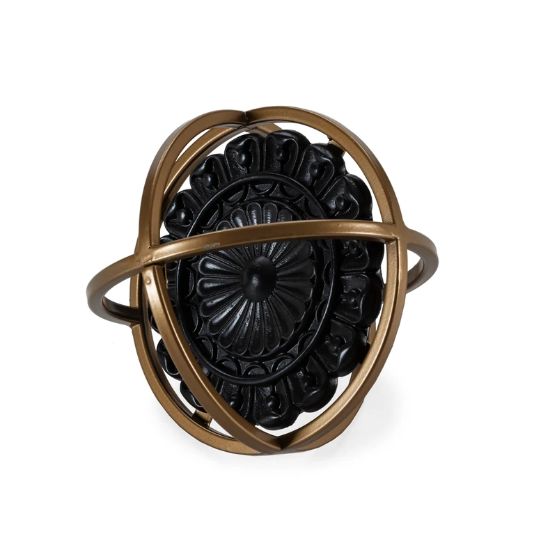 Figure 17 x 17 x 17 cm Metal Dorado/Madera Black