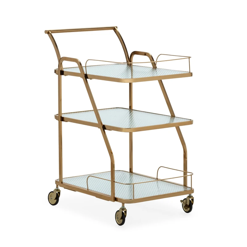 AlexandreHouse Castora 63 x 45 x 90 cm Metal Dorado/Crystal