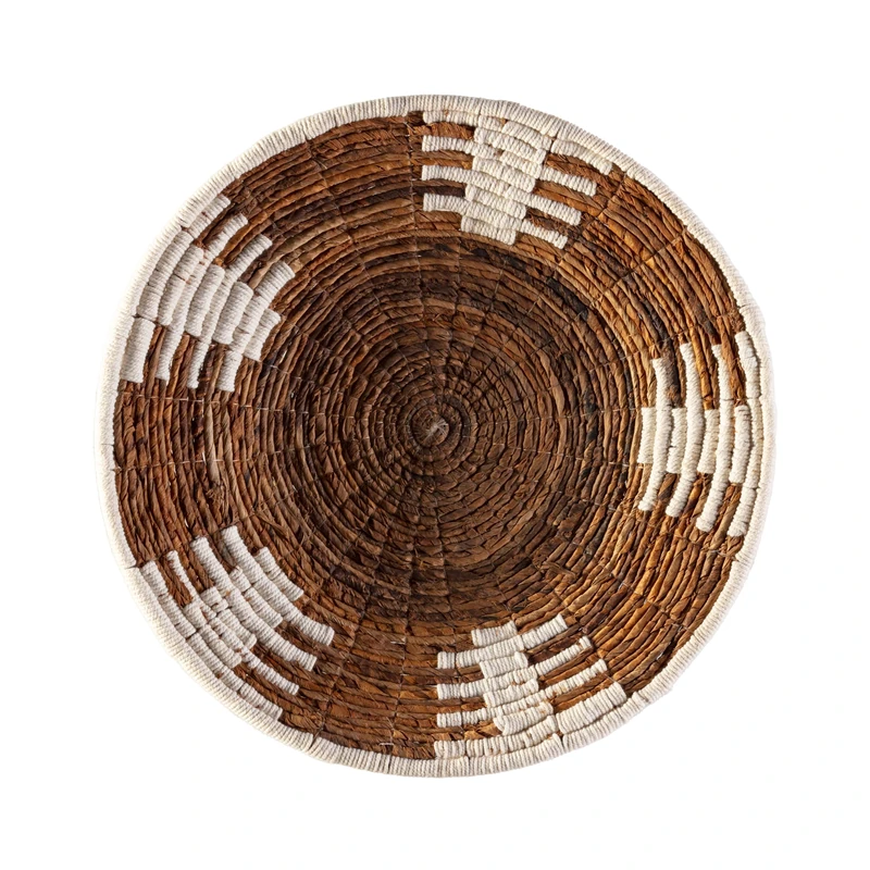 AlexandreHouse HOJA DE Banana Natural/Blanco Plato Decorative 50X50X2 - Image 1