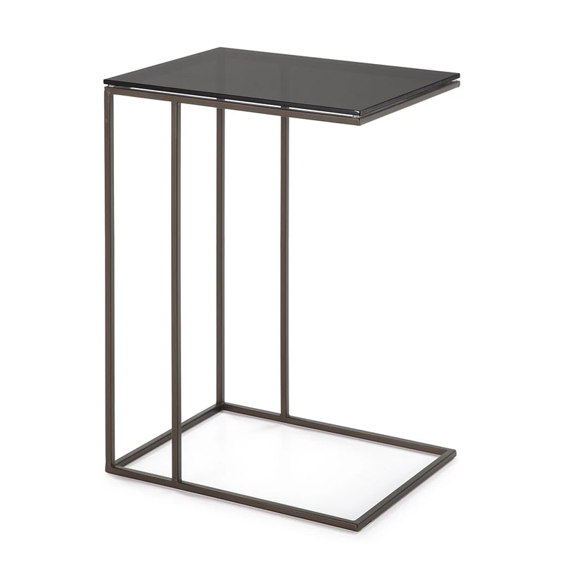 AlexandreHouse Mesa Auxiliar 45 x 35 x 67 cm Crystal AHUMADO/Metal Brown - Image 1