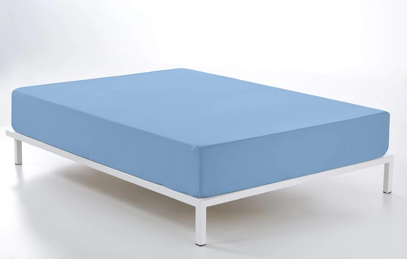Adjustable Blue Light Blue Cama de 200 (28 cm high) - 50% Cotton / 50% Polyester - 144 Hilos. Gramage: 115 - Image 1
