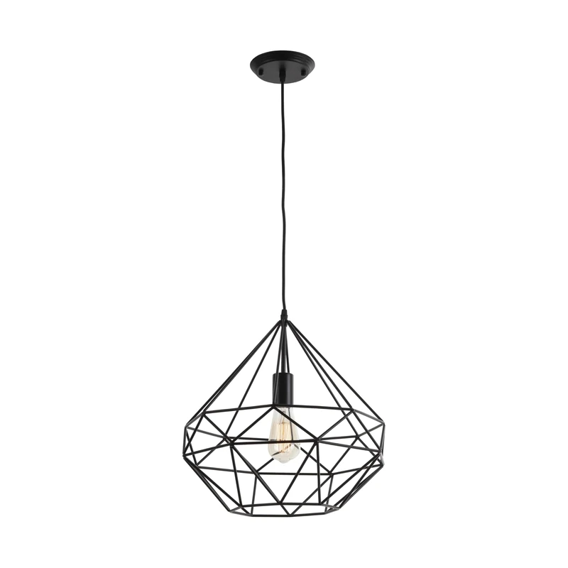 AlexandreHouse De Techo Lamp 40 x 40 x 37 cm Black Metal with Bottle