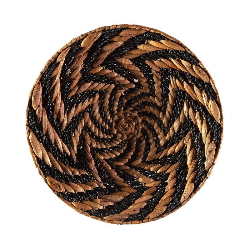 Decorative Plato 50 x 50 x 2 cm Jacinto De Agua Natural/Black - Image 1