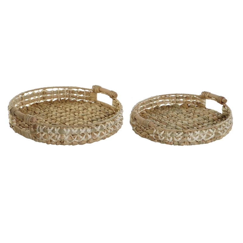 Bandeja Set of 2 Fibres 41 x 40 x 9 cm Natural - Image 1