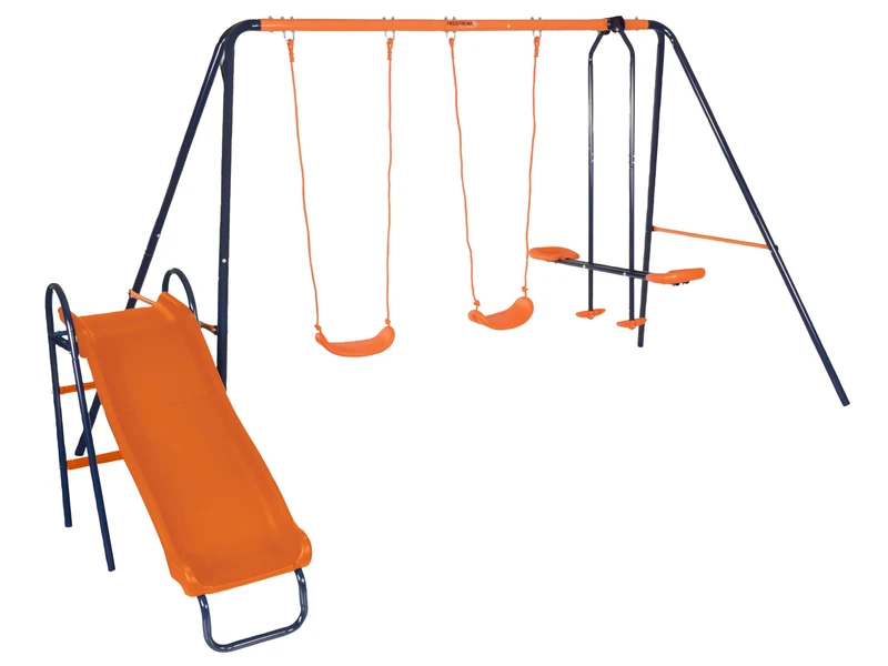 Hedstrom Europa Junior Double Swings and Slide Set | Garden Swing Set with Glider | Kids Outdoor Play Equipment for Children | Kids Playground Equipment