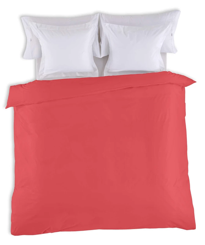 Funda Nordica Lisa Colour Rojo Cama de 150/160 (1 Piece) - 50% Cotton / 50% Polyester - 144 Hilos. Gramage: 115