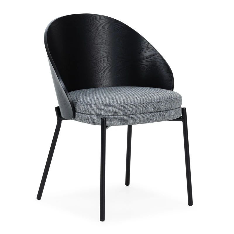 AlexandreHouse Silla 55 x 56 x 75 cm Grey/Madera/Metal Black