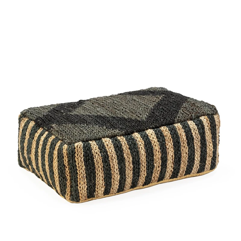 AlexandreHouse PUFF 91X60X30 ALFOMBRA SHUMAK BLACK/NATURAL