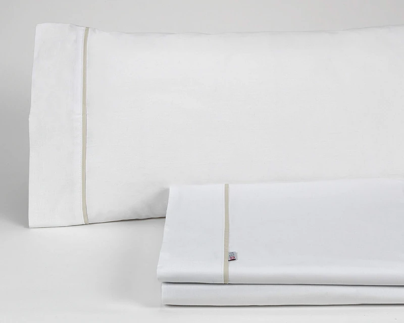 AlexandreHouse Cotton Fabric White Cama de 150 (3 pieces) -50% Cotton / 50% Polyester - 144 Hilos. Gramage: 115